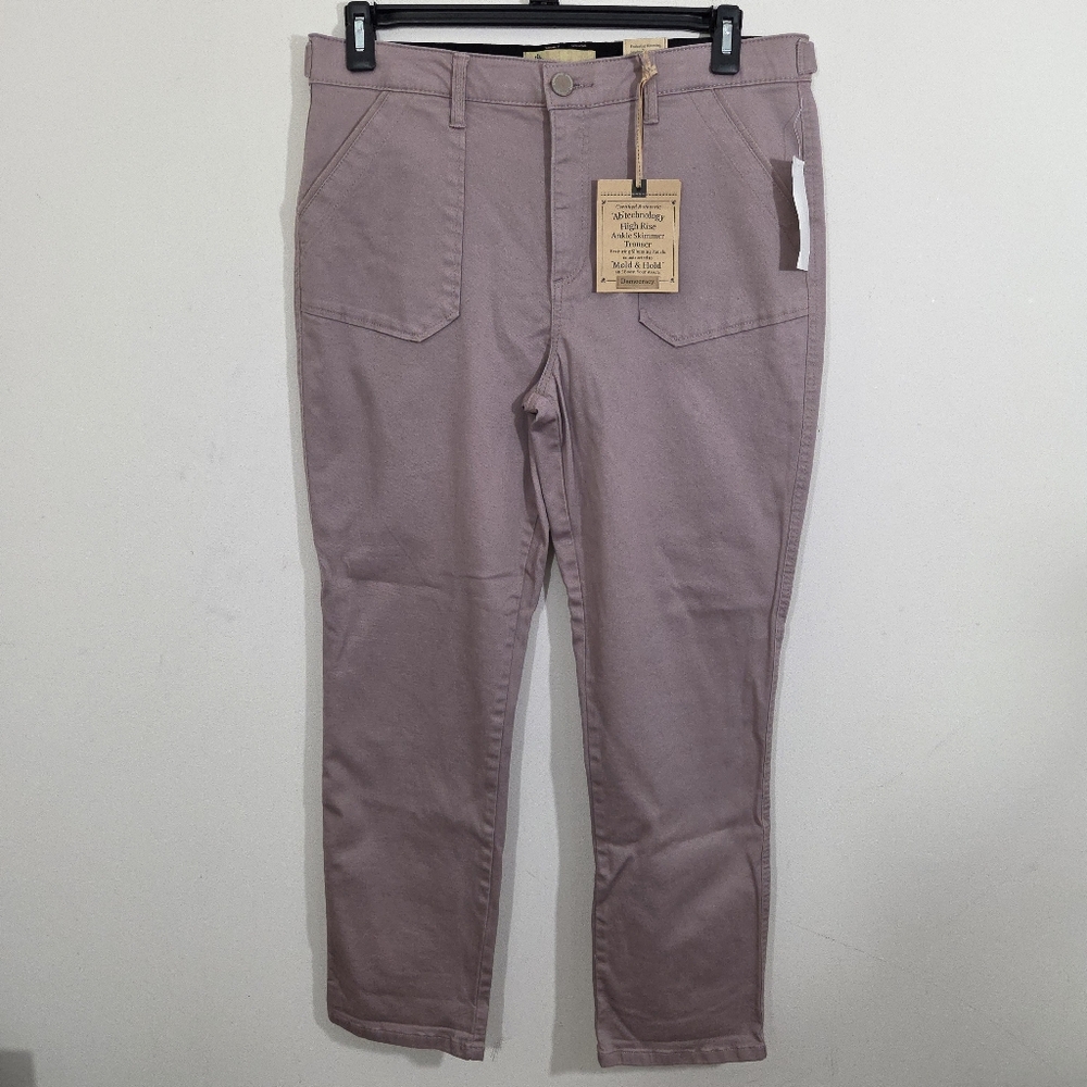 NWT Democracy "Ab" Technology Ankle Skimmer Trouser Mauve Pink Size 14 High Rise - Picture 2 of 11